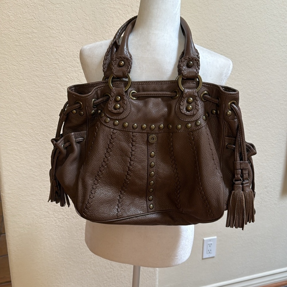 Isabella Fiore Brown Leather Shoulder Bag